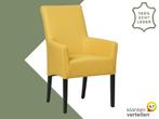 Leren eetkamerstoel Just met armleuning - Toledo Giallo, Huis en Inrichting, Stoelen, Bohemian, Eigentijds, Klassiek, Retro, Romantisch, Scandinavisch