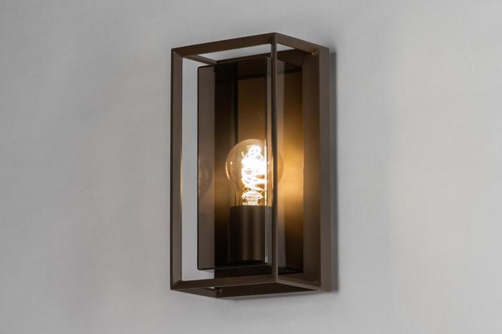Rietveld Wandlampen - Bruin - Kunststof, Metaal, Aluminium, Huis en Inrichting, Lampen | Wandlampen, Verzenden