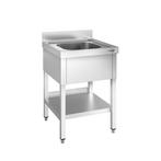 GGM Gastro | Spoeltafel PREMIUM - 600x600mm - met onderbouw, Verzenden, Nieuw in verpakking, RVS Meubilair