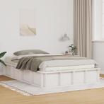 vidaXL Bedframe met opslag Wit 135 x 190 cm Hout, Verzenden, Nieuw, Wit, Hout