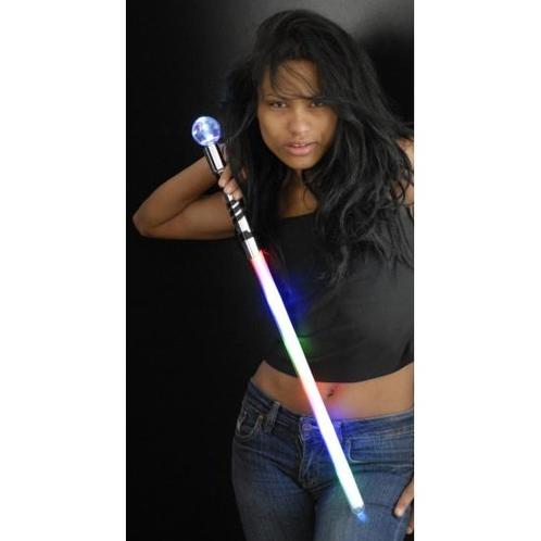 LED licht zwaard met bol 70 cm  - Zwaarden, Hobby en Vrije tijd, Feestartikelen, Verzenden