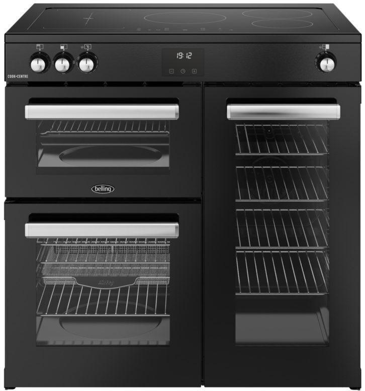 Belling COOKCENTRE 90Ei BLK fornuis inductie, Witgoed en Apparatuur, Fornuizen, 60 cm of meer, Vrijstaand, 5 kookzones of meer