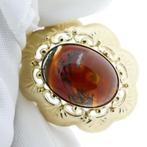 Gouden hanger met mosagaat (Hanger of bedel), Sieraden, Tassen en Uiterlijk, Bedels, Ophalen of Verzenden, Gebruikt, Goud, Overige merken