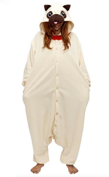 Onesie Mopshond Pak 152-158 Hondenpak Kostuum Pug Bruin Jump beschikbaar voor biedingen