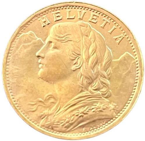 Gouden 20 Francs Zwitserland, Postzegels en Munten, Munten | Europa | Niet-Euromunten, Losse munt, Goud, Verzenden