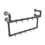 Industriële Steigerbuis Kapstok Bath | Zwart 33.7 mm | Wand, Huis en Inrichting, Ophalen of Verzenden, Nieuw