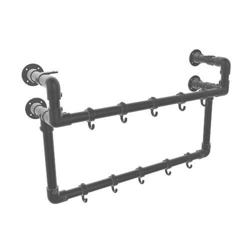 Industriële Steigerbuis Kapstok Bath | Zwart 33.7 mm | Wand, Huis en Inrichting, Woonaccessoires | Kapstokken, Ophalen of Verzenden