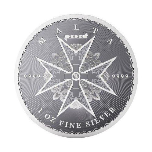 Malta. 5 x 2024 1 oz €5 Malta Maltese Cross Silver Coin BU, Postzegels en Munten, Edelmetalen en Baren
