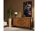 Dressoir Boaz 160 cm mango metaal - Naturel | Meubelplaats, Huis en Inrichting, Kasten | Dressoirs, Ophalen of Verzenden, Nieuw
