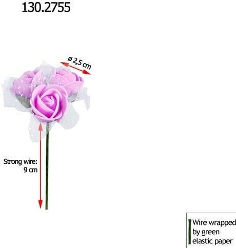 Mini foam roos met tule roze 2 cm bulk pak 96×3 roosjes =, Huis en Inrichting, Woonaccessoires | Kunstplanten en Kunstbloemen