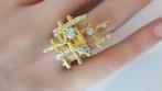 Ring - 14 karaat Geel goud - 0.56ct. tw. Diamant, Sieraden, Tassen en Uiterlijk, Ringen, Nieuw
