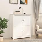 vidaXL Dressoir 83x41,5x100 cm massief grenenhout wit, Huis en Inrichting, Kasten | Dressoirs, Verzenden, Nieuw, 50 tot 100 cm
