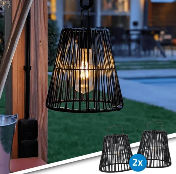 Solar hanglamp/tafellamp buiten Firenze - Voordeelset van 2, Tuin en Terras, Buitenverlichting, Waterbestendig, Led, Licht-donker-sensor