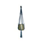 Plantenhanger Jazzy Petrol Blauw - Katoen - Macramé -, Huis en Inrichting, Woonaccessoires | Overige, Ophalen of Verzenden, Nieuw