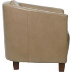 Leren fauteuil Press - Granada Taupe (taupe/bruin) - Poten, Huis en Inrichting, Fauteuils, Nieuw, Ophalen of Verzenden, Leren fauteuil Press - Granada Taupe (taupe/bruin) - Poten hout bruin past perfect in uw interieur als u woonstijl: Eigentijds, Klassiek, Retro, Romantisch, Vintage is.