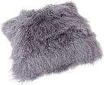 Luxe Mongools Bont Kussensloop - Suède met Leren Achterkant, Verzenden, Nieuw, Grijs