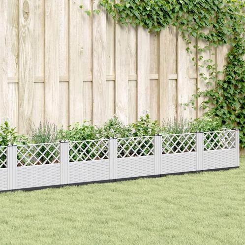 vidaXL Plantenbak met pinnen 363,5x43,5x43,5 cm polypropeen, Tuin en Terras, Bloembakken en Plantenbakken, Nieuw, Kunststof, Verzenden