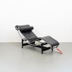 3 Cassina Le Corbusier LC4 Chaise Longue Zwart Leer - Chroom, Eenpersoons, Ophalen of Verzenden, Zo goed als nieuw, Minder dan 150 cm