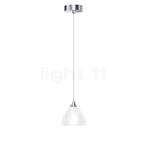 Bruck Silva Hanglamp, chroom glimmend/glas wit - ø¸11 cm, Huis en Inrichting, Lampen | Hanglampen, Verzenden, Nieuw
