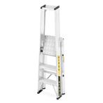 Ladder - huishoudtrap - 3 treden - aluminium - 47,5x75x12..., Doe-het-zelf en Verbouw, Ladders en Trappen, Ophalen of Verzenden