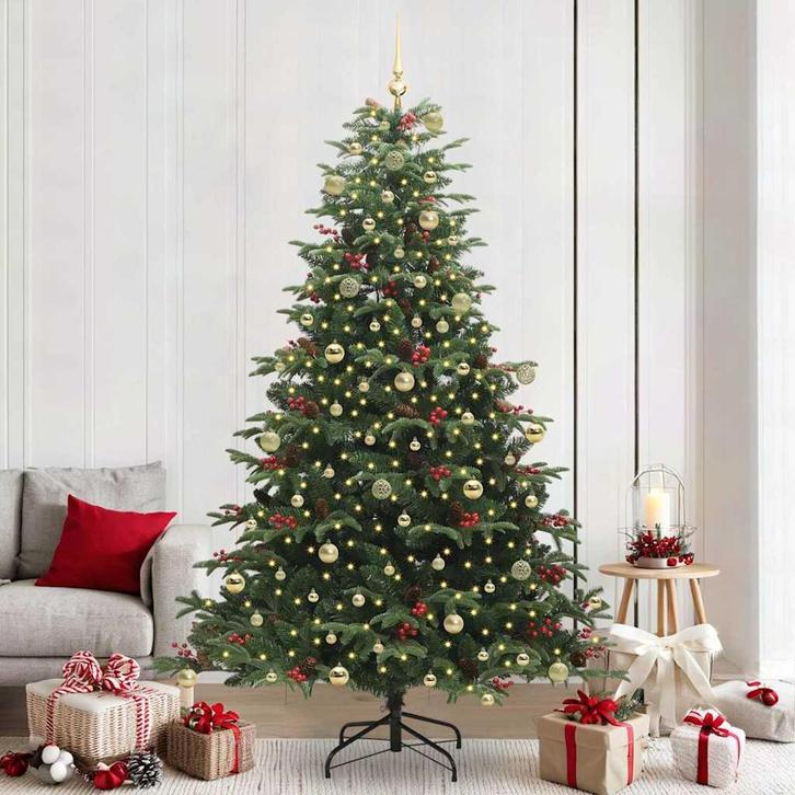 vidaXL Kunstkerstboom Groen 240 cm PVC en Metaal en Plastic, Diversen, Kerst, Nieuw, Verzenden