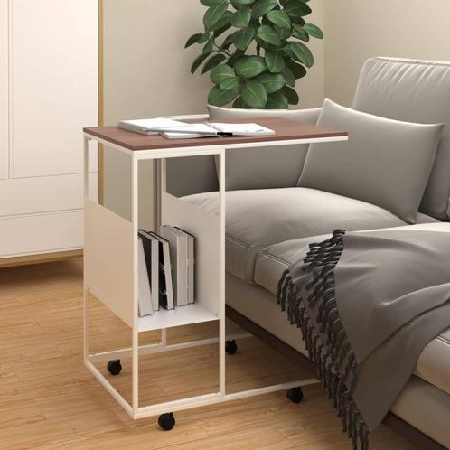vidaXL Bijzettafel met wieltjes 55x36x63,5 cm bewerkt hout, Huis en Inrichting, Tafels | Salontafels, 50 tot 100 cm, Nieuw, Overige houtsoorten