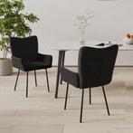 vidaXL Eetkamerstoelen 2 st fluweel zwart, Huis en Inrichting, Stoelen, Verzenden, Nieuw, Zwart
