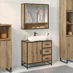 vidaXL Badkamermeubelset 2 pcs artisanaal eikenkleurig 65 x, Huis en Inrichting, Badkamer | Badkamermeubels, Verzenden, Nieuw