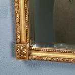 Gave korte damspiegel in goud met grijsgroen paneel ca 1920, Ophalen of Verzenden