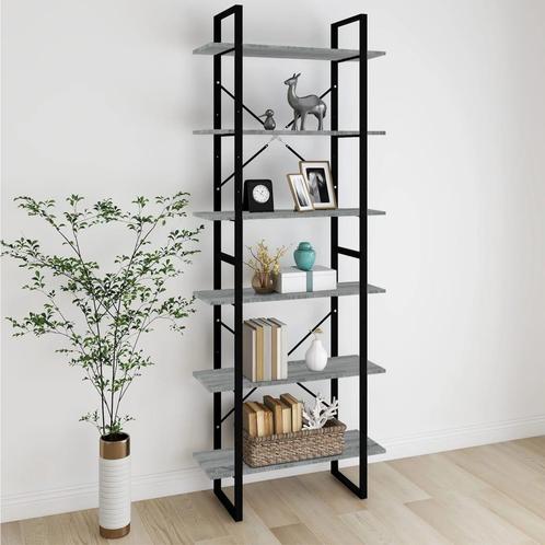 vidaXL Hoge kast 80x30x210 cm bewerkt hout grijs sonoma, Huis en Inrichting, Kasten | Boekenkasten, 25 tot 50 cm, Nieuw, Overige houtsoorten