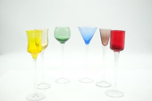 Drinkglas (6) - Glas - Zeskantig drinkglas, Antiek en Kunst, Antiek | Glas en Kristal
