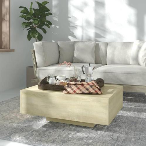 vidaXL Salontafel 85x55x31 cm bewerkt hout sonoma, Huis en Inrichting, Tafels | Salontafels, 50 tot 100 cm, Nieuw, Overige houtsoorten