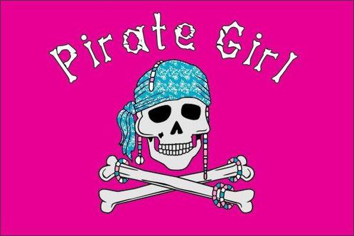 Pirate girl - piraten vlag, Watersport en Boten, Bootonderdelen, Nieuw, Zeilboot of Motorboot, Ophalen of Verzenden