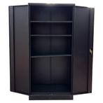Zwarte archiefkast met 4 legborden, 92x42x195 cm, zonder, Ophalen of Verzenden, Gebruikt