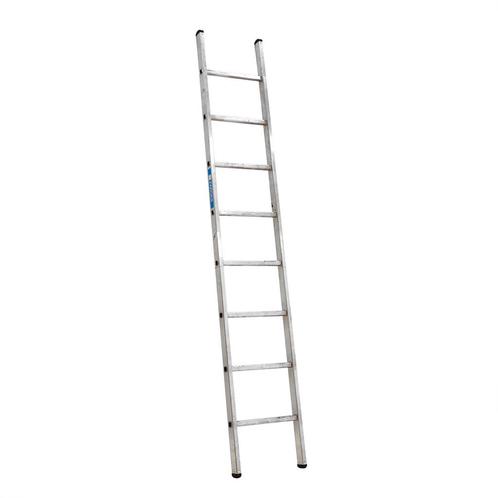 Gebruikte enkel rechte ladder 8 treden, Doe-het-zelf en Verbouw, Ladders en Trappen, Ophalen of Verzenden