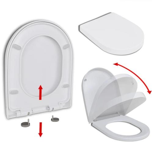 Soft-Close Toiletbril Vierkant Wit - OP=OP! Duurzaam & Go..., Doe-het-zelf en Verbouw, Sanitair, Nieuw, Rvs, Toilet, Ophalen of Verzenden