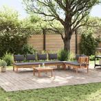 vidaXL 5-delige tuinset met kussens - van massief teak, Tuin en Terras, Verzenden, Nieuw, Hout, Tuinset