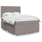 vidaXL Boxspring met matras stof taupe 140x190 cm, Verzenden, Stof, Nieuw, Tweepersoons