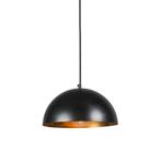 Industriële hanglamp zwart met goud 35 cm - Magna Eco, Nieuw, Overige stijlen
