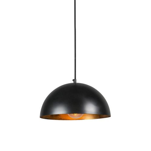 Industriële hanglamp zwart met goud 35 cm - Magna Eco, Huis en Inrichting, Lampen | Hanglampen