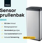 2dekans | MOA Sensor Prullenbak - 50 liter - RVS & duurzaam, Huis en Inrichting, Woonaccessoires | Prullenbakken, Ophalen of Verzenden