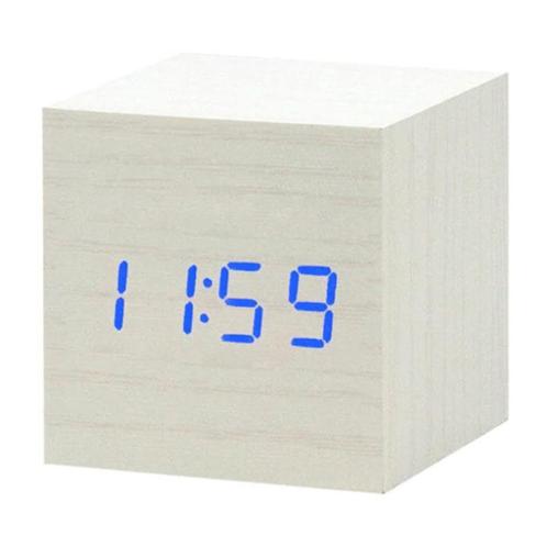 Houten Digitale LED Klok - Wekker Alarm  Snooze Helderheid, Witgoed en Apparatuur, Wekkers, Nieuw, Verzenden