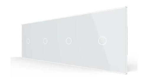 Livolo Touch Lichtschakelaar 4-Voudig | Wit Glas | 1+1+1+1, Doe-het-zelf en Verbouw, Elektra en Kabels, Schakelaar, Nieuw, Ophalen of Verzenden