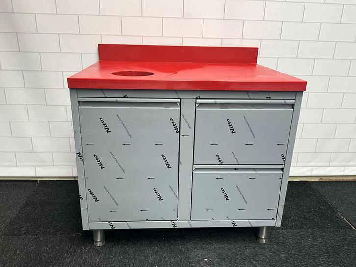 Elfinox Snijtafel met 2 lades en kanteldeur | 100 CM, Zakelijke goederen, Horeca | Keukenapparatuur, Ophalen of Verzenden