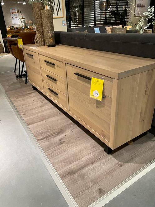 Dressoir Aleno in geborsteld eiken, Huis en Inrichting, Kasten | Dressoirs, Minder dan 25 cm, Nieuw, Minder dan 50 cm, Ophalen of Verzenden
