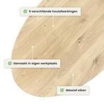Eiken tafelblad ovaal - 4cm dik eiken, Huis en Inrichting, Tafels | Eettafels, Verzenden, Nieuw
