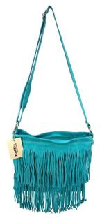 Back to the Sixties Suede Franje tas (turquoise), Sieraden, Tassen en Uiterlijk, Verzenden, Nieuw