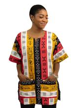 Rode Bogolan Symbols Dashiki Shirt / Dashiki Jurk - Afrikaan, Ophalen of Verzenden, Nieuw