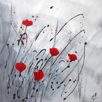 Axelle BOSLER - Carré de coquelicots, Antiek en Kunst