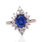 Ring - 18 karaat Roségoud - 3.31ct. tw. Saffier - Diamant -, Nieuw